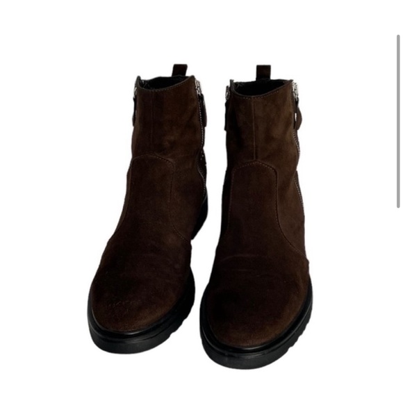 Barbara Barbieri brown suede slipon studded Chelsea ankle low heel boots size 37 - Picture 8 of 14